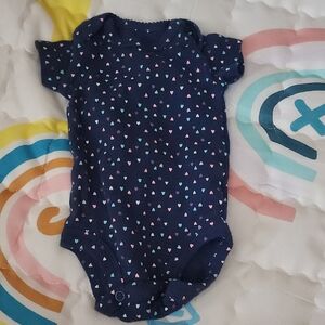 Navy Heart Print Kids One Piece